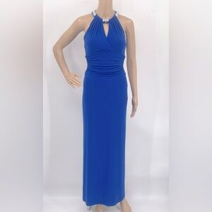 CACHE Royal Blue Embellished Maxi Dress